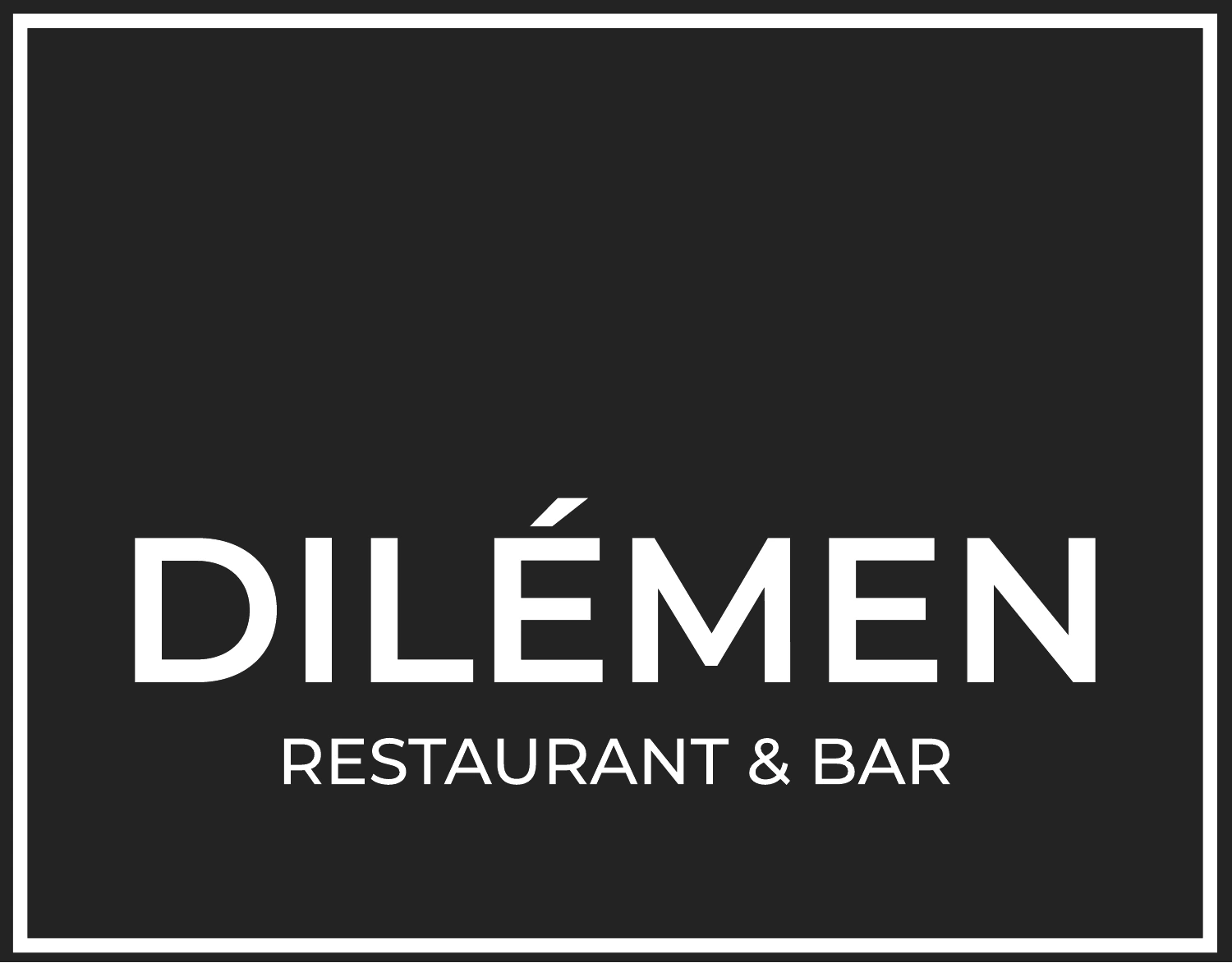 Dilémen – negativ logo med ramme