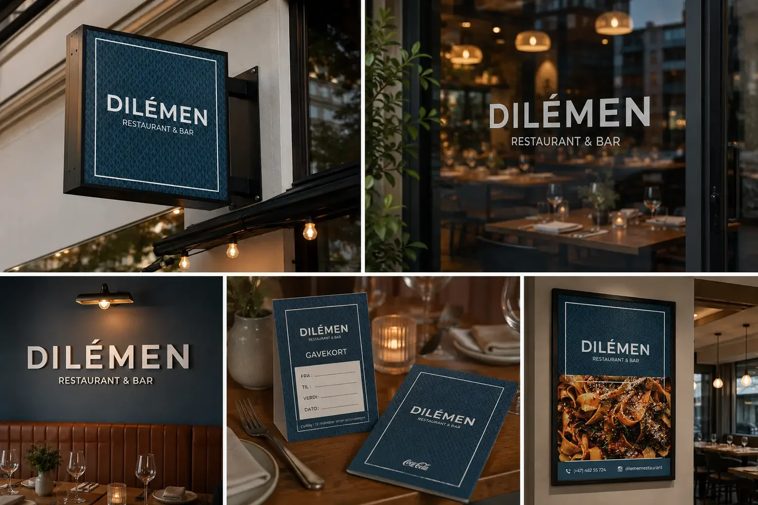 Dilémen – Fasade · Meny · Visuell profil